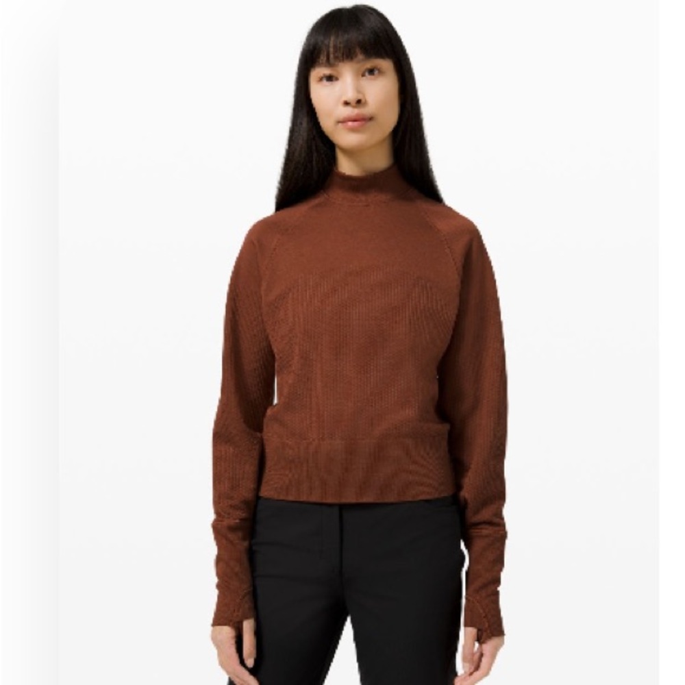 lululemon athletica Rust Cowl Neck Sweater